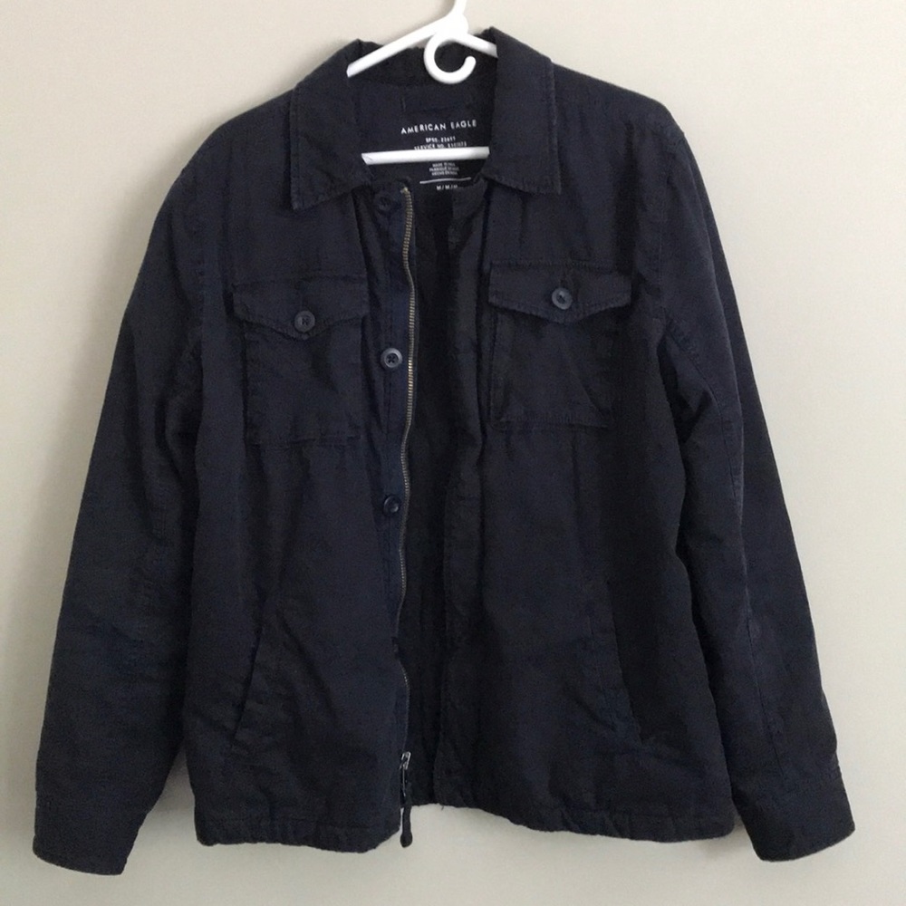 American Eagle Mens Military Jacket Navy Blue M